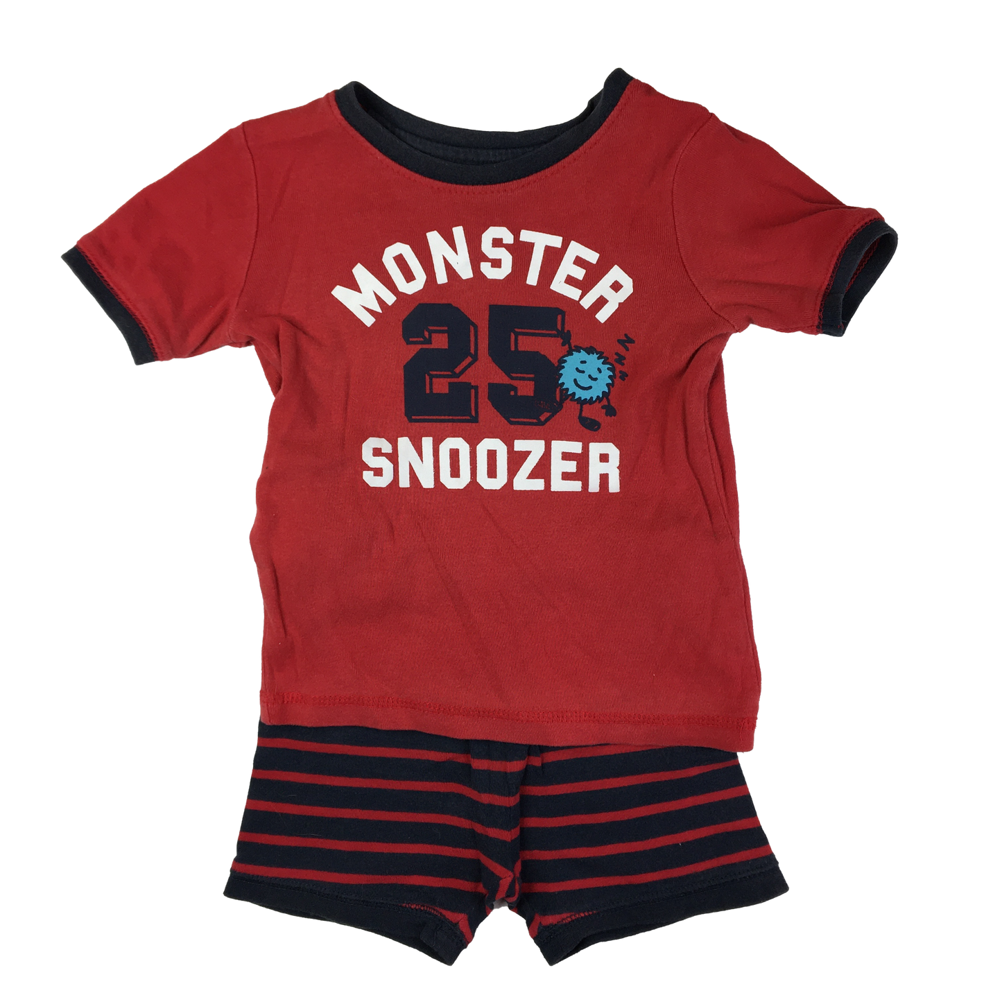 George Red & Blue PJ Set T-Shirt & Shorts "Monster Snoozer" 3T