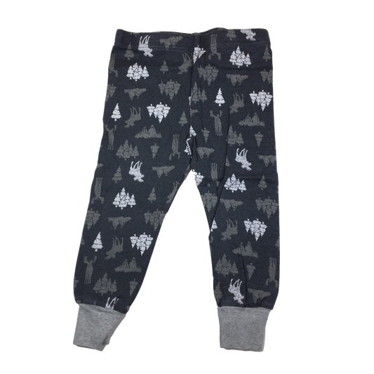 Grey PJ Bottoms with Trees & Mountains 2T