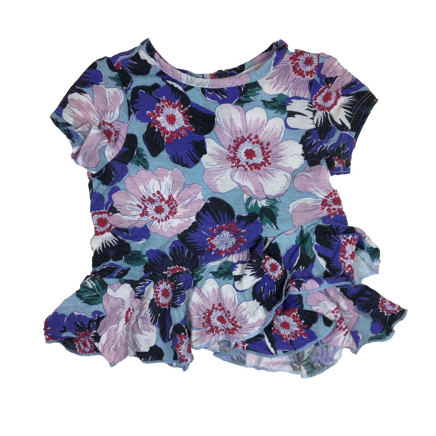 Joe Fresh Multicoloured Floral Ruffle Shirt 6-12M