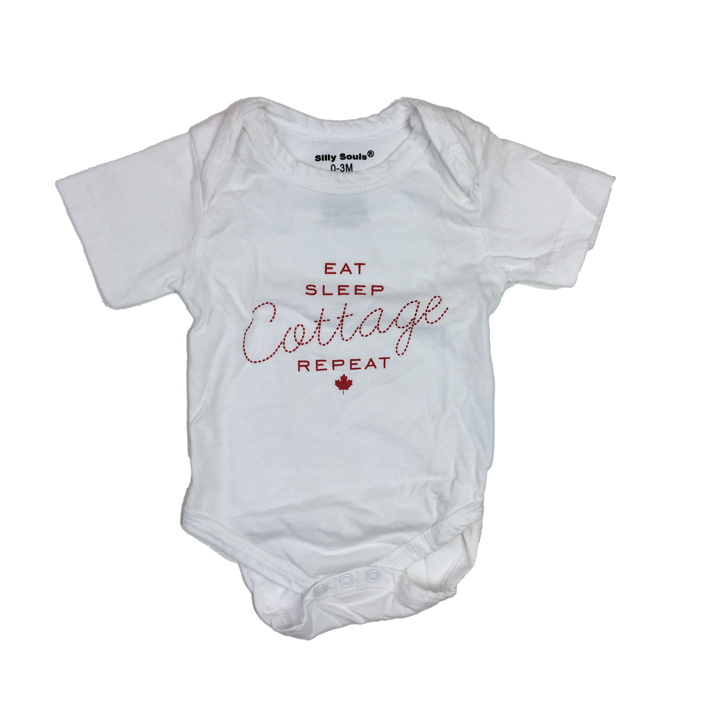 Silly Souls White Onesie "Eat Sleep Cottage Repeat" 0-3M