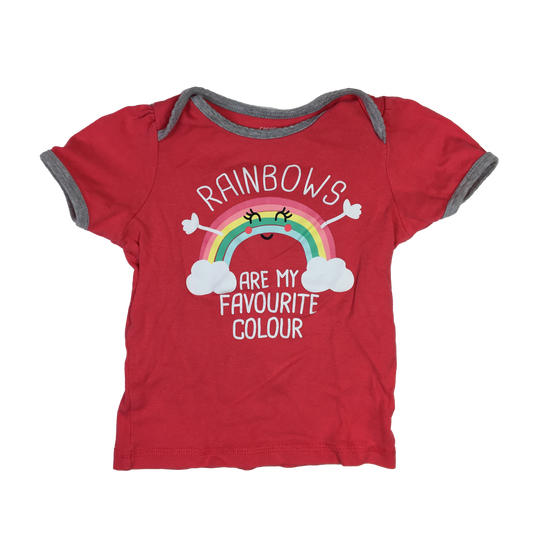 George Pink T-Shirt "Rainbows Are My Favourite Colour" 18-24M