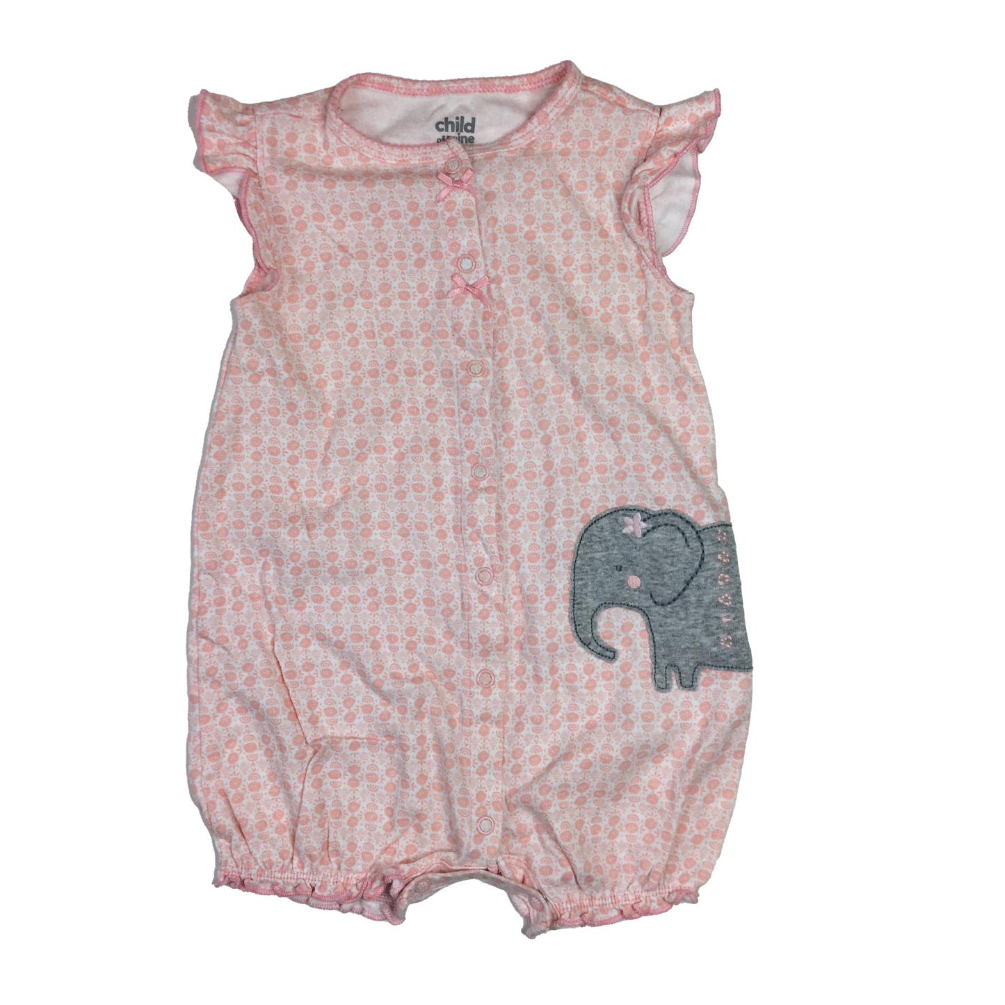 Child of Mine Pink Romper with Elephant 24M