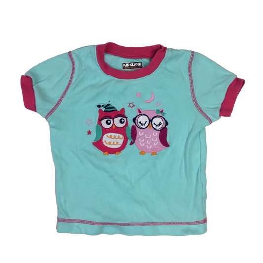 Kirkland Turquoise T-Shirt with Owls 2T