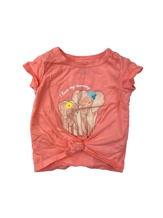 Carter's Coral T-Shirt with Elephant  "I Love My Mommy" 9M